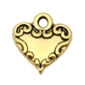 Matte Gold-Tone Heart and Letter Metal Charms with 26 Listed Options view 9