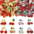 Enamel-Look And Crystal-Accented Gold Silver Cherry Alloy Charms in 12 Styles view 4