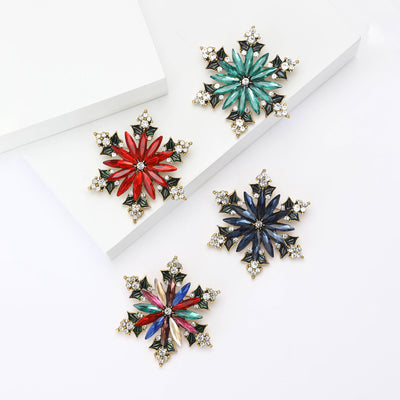 Crystal Snowflake brooch shown from the front