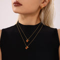 Gold Ball Chain Teardrop Zircon Pendant Necklace Color Combos view 2