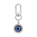Twelve Piece Silver Tone Rhinestone Evil Eye Clip Keychain Set view 5