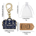 Navy Dad Tool Bag Gold Tone Lobster Clasp Charm and Attached Hardware view 2