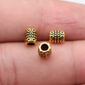 Dotted Barrel Spacer Beads in Three Antique Metal Finishes view 4
