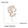 Rose Gold Flower Brooch In 1 Style With Polished Metal And Decorative Details view 4