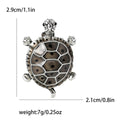 Turtle Brooch with Honeycomb Shell in Silver and Gold Tones view 6