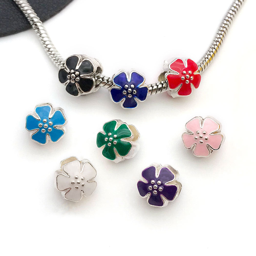 Antique Zinc Alloy Heart Flower Charm Pendants