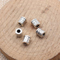 Ridged Barrel Metal Spacer Bead for Jewelry Making view 2