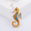 Enamel Seahorse Brooch With Pearl Bubbles in Three Colors view 6