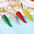 Jeweled Chili Pepper Keychains in Four Colors and Crowned Styles view 2