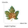 Crystal Maple Leaf Brooch in Green Blue and Orange view 6