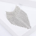 Crystal Chain Curtain Fringe Brooch in Gold or Silver Tone view 4