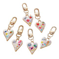 Gold Tone Printed Heart Evil Eye Clip Keychains in Seven Designs view 5