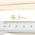 Stainless Steel Airplane Stud Earrings in Gold and Silver Tone view 2