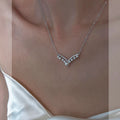 Silver Tone Crystal Chevron Pendant Necklace Pendant Jewelry view 3