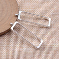 Narrow Rectangle Open Frame Pendants in Silver and Gold view 2