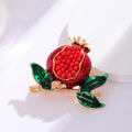 Red Green Pomegranate Enamel Metal Brooch Pin for Jackets and Lapels view 4