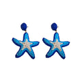Blue Starfish Statement Stud Earrings for Women Fashion Jewelry view 5