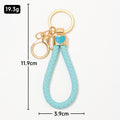 Heart Accent Braided Cord Keychain Gold Hardware 8 Colors view 4