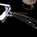 Purple Blue Butterfly Chain Tassel Ear Cuff With Decorative Details view 6
