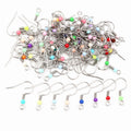 Silver Tone Fishhook Earring Wires with Colorful Accent Beads view 1