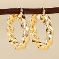 Gold Twisted Rope Hoop Earrings Seven Styles Metal Alloy view 1
