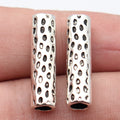25x6.4x6mm 2.1g Multicolor Zinc Alloy Irregular Texture Tube Spacer Beads for Dreadlock Hair Jewelry