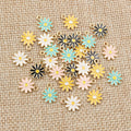 Colorful Enamel Daisy Charms with Gold Tone Metal Edges view 4