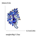 Large Rhinestone Leaf Spray Brooch Six Color Glass Stone view 9