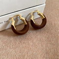Flocked Crescent Hoop Earrings In Four Patterns Matching Jewelry Pair view 9