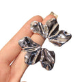 Two Tone Crinkled Leaf Stud Earrings in Gold and Silver view 5