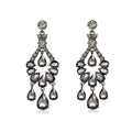 Red Silver Tone Red Crystal Chandelier Tassel Crystal Two Designs Metal Dangle Earrings view 5