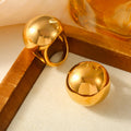 Large Polished Dome Ball Cocktail Rings Gold Or Silver view 4