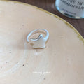 Silver Multi Wire Wrap Open Band Ring Adjustable Stack view 4