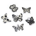 Black and White Skull Butterfly Metal Charms in Seven Styles view 5