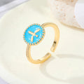 Gold Tone Colorful Evil Eye and Motif Adjustable Rings in Fourteen Designs view 7