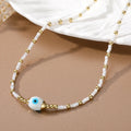 Gold Tone Seed Bead Glass Evil Eye Choker Necklaces view 4