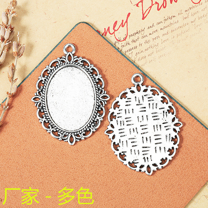 18x25mm Oval Alloy Cabochon Tray Bezel Setting Pendant Base