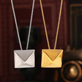 Titanium Steel Pyramid Stud Square Pendant Necklace Gold Steel view 2
