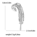 Curled Feather Brooch in Gold or Silver Tone With Crystal Stem view 6