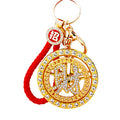 Rotating Crystal Money Coin Keychain with Plain and Loose Loop Options view 5