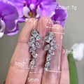 White Gold Marquise Pear Cascade Drop Earrings Alloy view 4