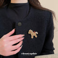 Red Rhinestone Pony Horse Brooch Pin Black Outline view 3