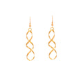 Gold and Silver Spiral Ribbon Hook and Huggie Earrings view 5