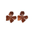 Marbled Resin Flower Statement Earrings In Four Colors view 5