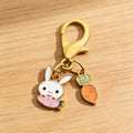 Gold Tone White Bunny Egg and Carrot Lobster Clasp Charm view 3