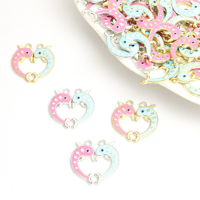 Polished Silver Gold Heart Alloy Charms in 2 Styles