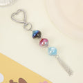 Heart Clasp Gradient Bead Tassel Keychain Three Colorways view 6