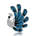 Enamel Peacock Crystal Body Brooch Blue Purple Green view 5