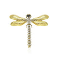 Textured Metal Dragonfly Brooch in Gold or Silver Tone view 1