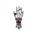 Red Silver Tone Flower Crystal Metal Brooch Pin 4.8 x 2.2 cm view 1